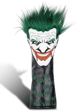 高尔夫高级黑色PU杆套Headcover小丑男刺绣木杆高尔夫帽套一号木