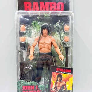 模型NECA第一滴血兰博 赤膊兰博激战版史泰龙7寸可动人偶模型手办