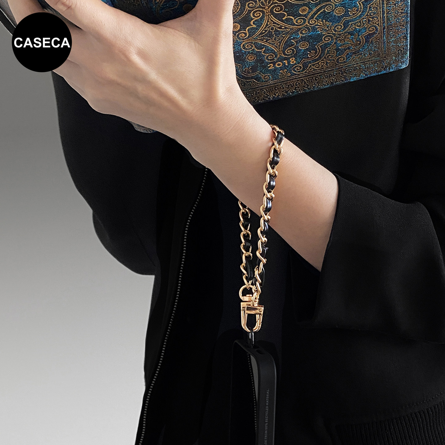 小香风手机链高级感轻奢精致小众双头结实女串珠挂绳手腕带垫片