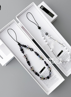 手机挂绳手腕黑暗夜蝴蝶极光精致高级感鞠婧祎串珠挂链明星同款