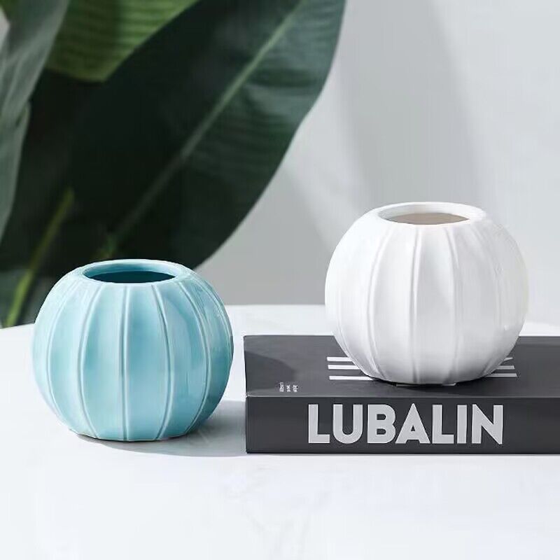 创意手工花陶瓷南瓜瓶客厅插花