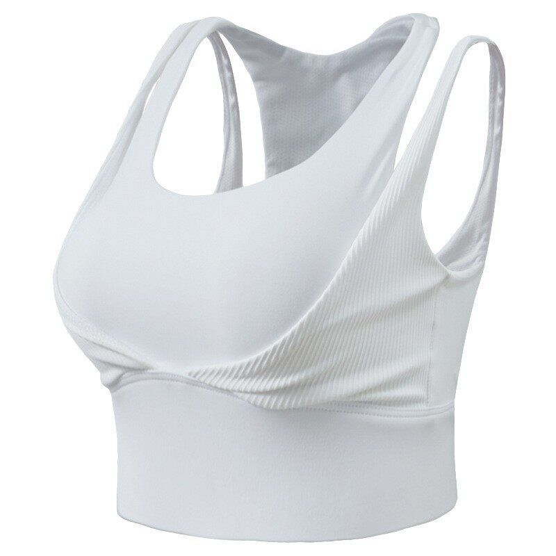 2025跨境运动内衣女美背收副乳高强度防震聚拢瑜伽背心防下垂文胸