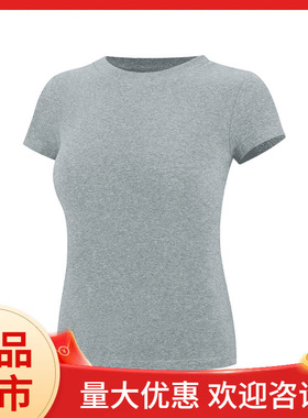 春夏圆领无痕标签修身显瘦速干休闲户外运动健身短袖T恤女士打底