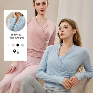 瑜伽服女秋冬2026新款 宽松健身衣服 普拉提训练舞蹈形体服运动长袖