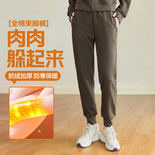 卫裤 瑜伽裤 高腰健身束脚拉链长款 跨境加厚跑步运动裤 女秋冬新款