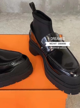 头层牛漆皮短靴厚底裸靴时装靴包邮拼色韩版2025秋冬新款女靴包邮