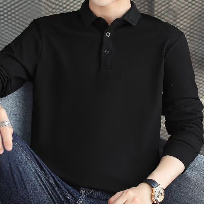 长袖+春秋季+潮流翻领休闲Polo衫