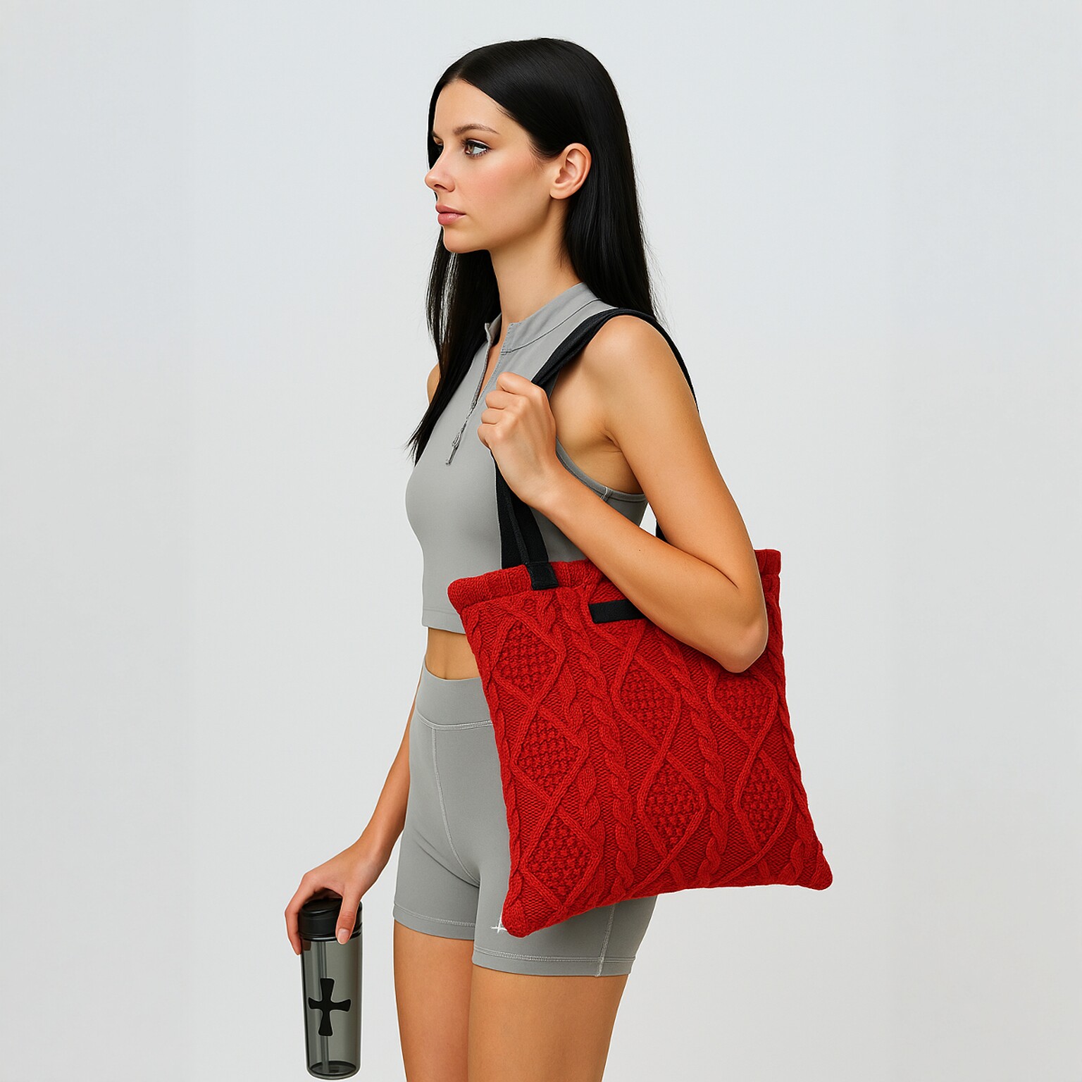 HUE原创新品毛线包纯色复古麻花针织单肩包托特毛线包红色包女包,箱包皮具/热销女包/男包,托特包,淘宝优惠券,粉丝福利购,淘宝优惠卷