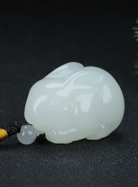 新疆玉生肖兔把件和田玉兔子把玩