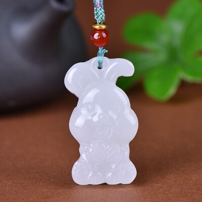 金丝玉兔子吊坠前途无量送朋友
