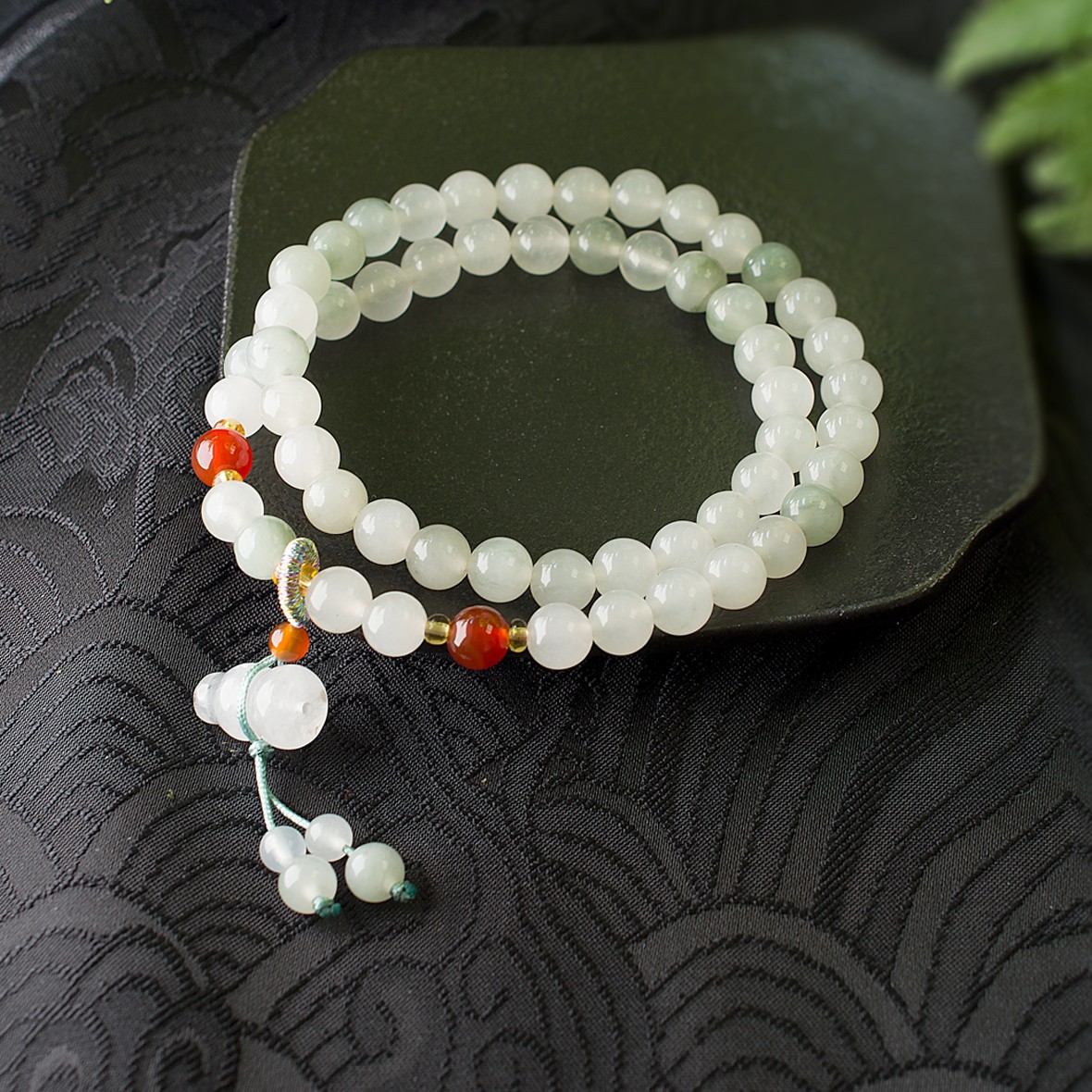 天山翠双圈手链天山翠带小葫芦