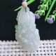 实拍A货翡翠50 9.6老坑冰胶水灵白菜吊坠翡翠百财挂件 25.6