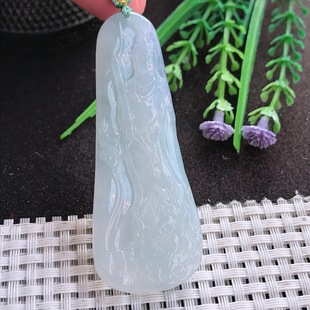 实拍A货翡翠69.2/26/6老坑冰胶水灵文殊菩萨吊坠翡翠挂件