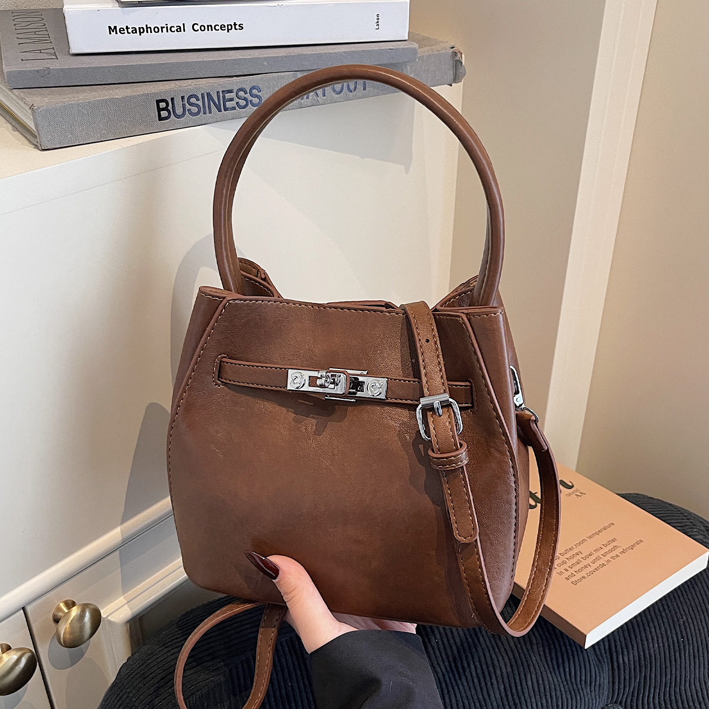 2025新款复古凯莉包手提斜挎包包