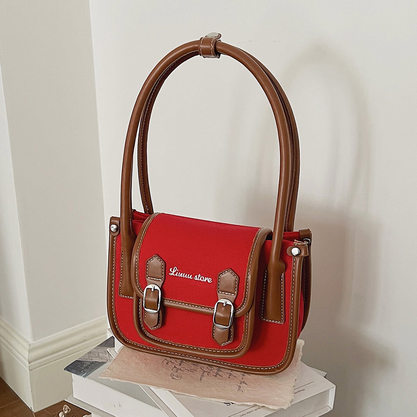 红色包包女款2026新款小方包时尚小众单肩包超火上班小拎包腋下包,箱包皮具/热销女包/男包,通用款女包,淘宝优惠券,粉丝福利购,淘宝优惠卷