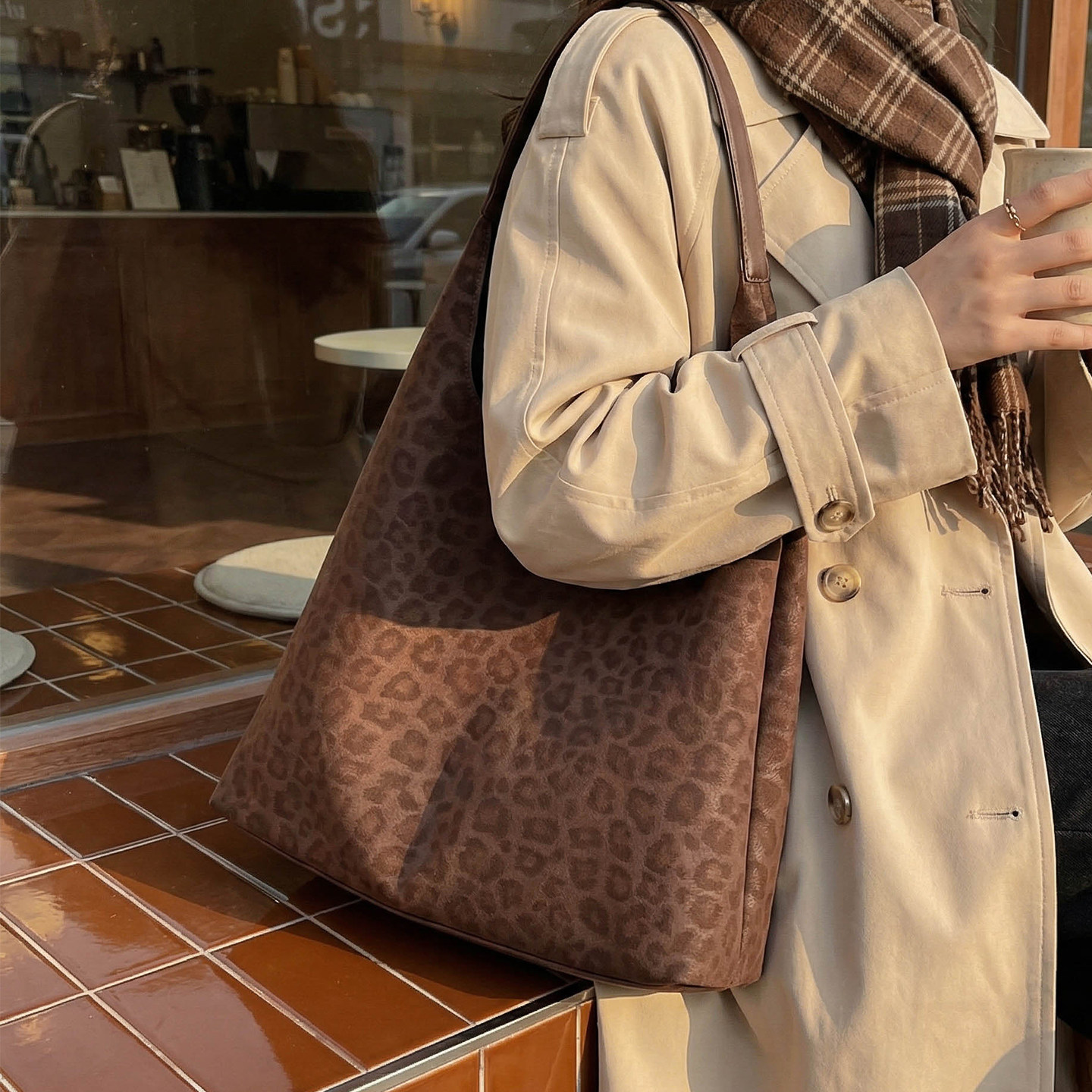 豹纹托特包包女式2025新款小众通勤女包大容量百搭单肩腋下子母包,箱包皮具/热销女包/男包,通用款女包,淘宝优惠券,粉丝福利购,淘宝优惠卷