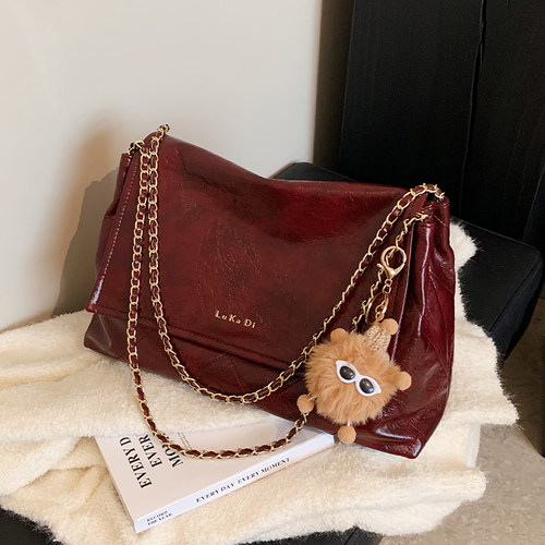 高级感包包女式2025新款潮时尚菱格质感单肩包大容量通勤包链条包