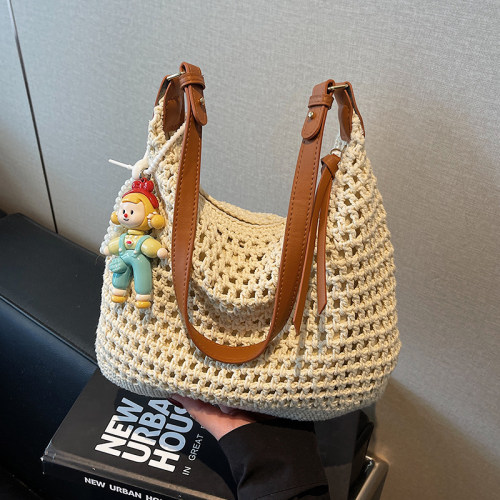 手工编织包包女式2026新款慵懒风休闲度假单肩包大容量斜挎托特包