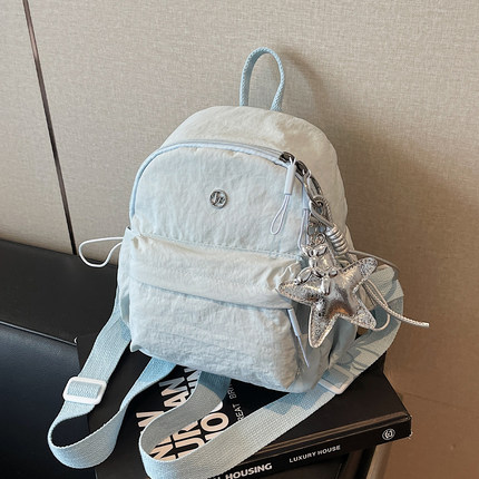 韩版ins轻便小双肩包女2025新款百搭休闲学生书包生旅行手拎背包