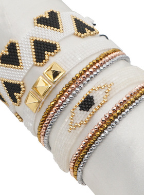 爱心手链恶魔之眼铆钉女时尚女