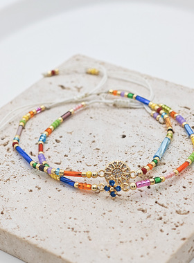 原创高级感微镶钻串珠友谊手绳Miyuki细小米珠编织手链女生