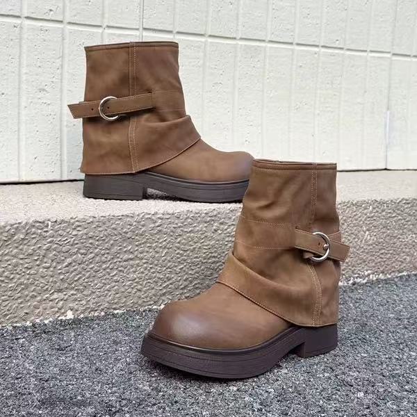 莫丽爱MOLLY新款超火厚底马丁靴