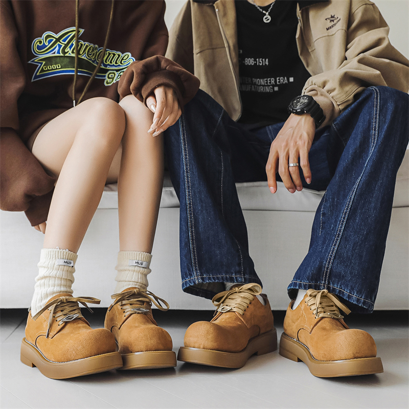 V05新款情侣时尚潮流圆头工装鞋