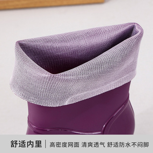 时尚特高筒女士雨靴水靴雨鞋水鞋加绒防滑保暖厨房厚防水中筒胶鞋