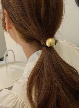 拉丝发绳韩国圆球发饰同款简约百搭绑发皮套头绳扎辫东大门女金属