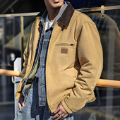 复古底特律夹克巴恩风行政翻领谷仓帆布工装 MRA男装 美式 外套男秋