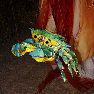 非遗民俗螃蟹花灯成品传统古风灯笼装饰景区游园活动道具舞蹈摄影