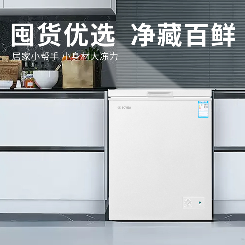 索伊BG-128C/D家用小冷柜补充型单温冷冻柜一级能效迷你冰柜