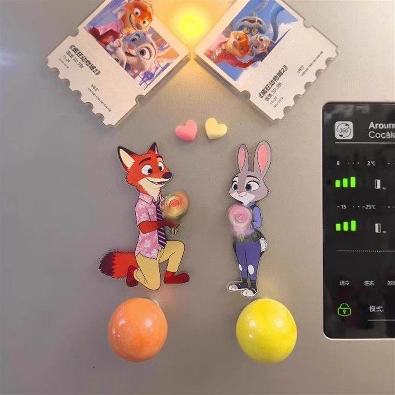 疯狂动物城冰箱贴尼克朱迪磁贴动漫周边文创冰箱装饰高颜值送女生