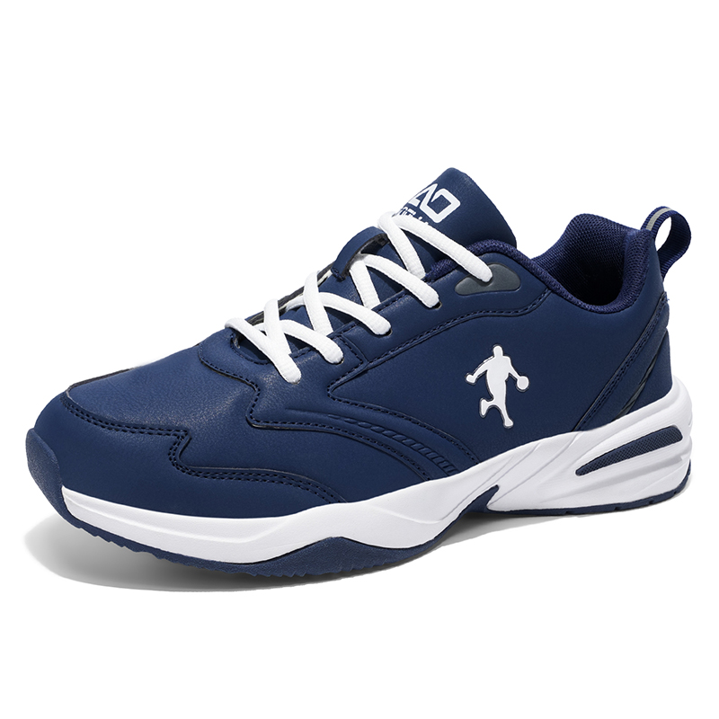 男式跑步鞋春秋低帮系带皮面大码户外健步休闲运动鞋旅游鞋慢跑鞋