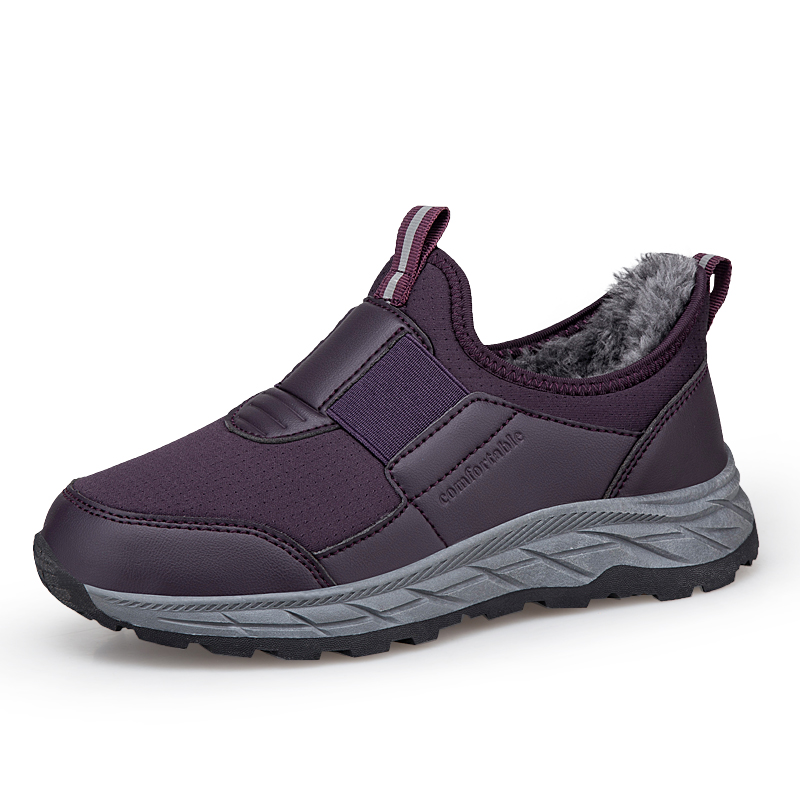 男女棉鞋加绒保暖健步鞋冬季低帮套脚户外防滑跑步运动爸妈老人鞋