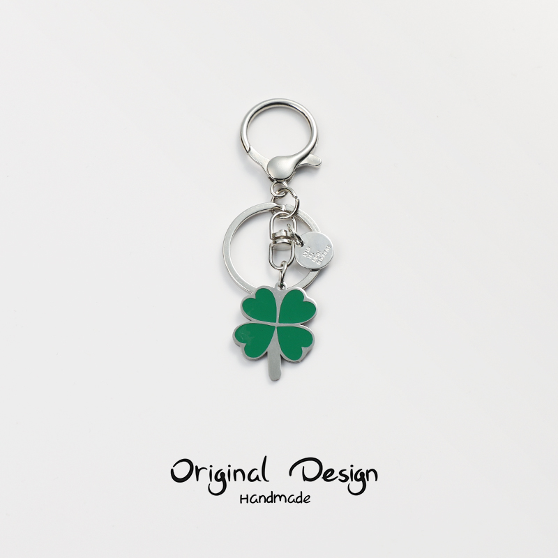 幸运四叶草汽车钥匙扣金属挂件男女情侣包包挂饰品圈链创意小礼品