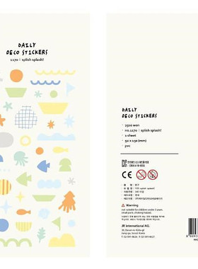 韩国sonia贴纸 splish splash! 海洋拼贴元素手帐素材diy装饰贴
