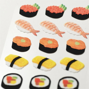 三文鱼甜虾握卷手账素材礼品装 饰贴 美味寿司 日本G.C.PRESS贴纸