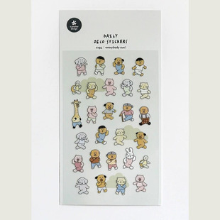 韩国sonia贴纸 everybody run！奔跑吧 卡通风格手账素材装饰贴
