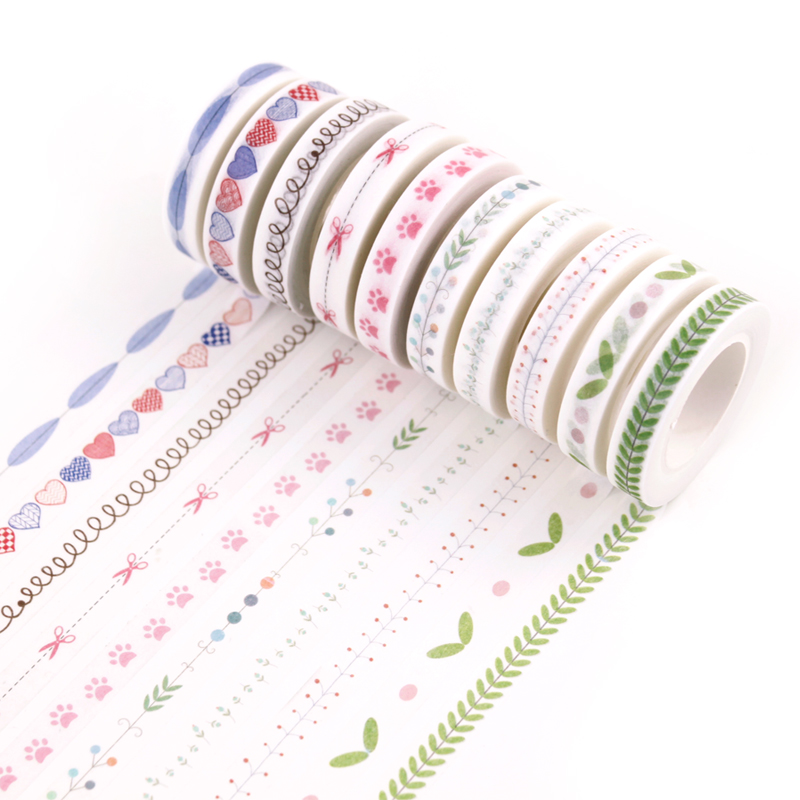 日式实用细款分割线和纸胶带 手账边框装饰清新窄边版书写贴纸