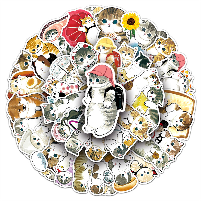 拾乐贴纸包 可爱手绘猫咪第三季 手账素材平板吉他装饰贴画 50张,文具电教/文化用品/商务用品,贴纸/立体贴纸,淘宝优惠券,粉丝福利购,淘宝优惠卷