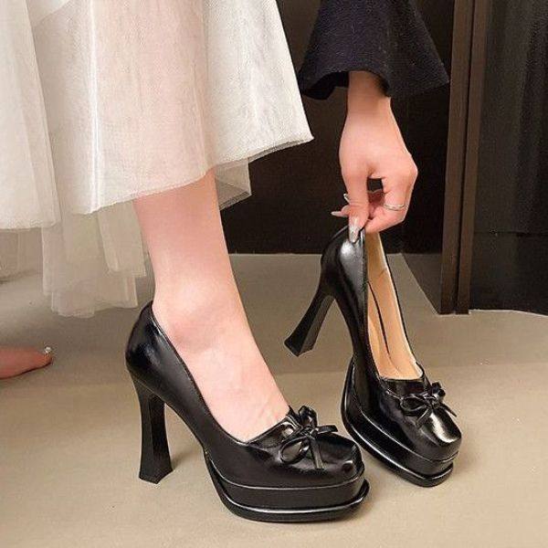 法式复古蝴蝶结防水台高跟小皮鞋2026春季新款配裙子玛丽珍女单鞋,女鞋,浅口单鞋,淘宝优惠券,粉丝福利购,淘宝优惠卷