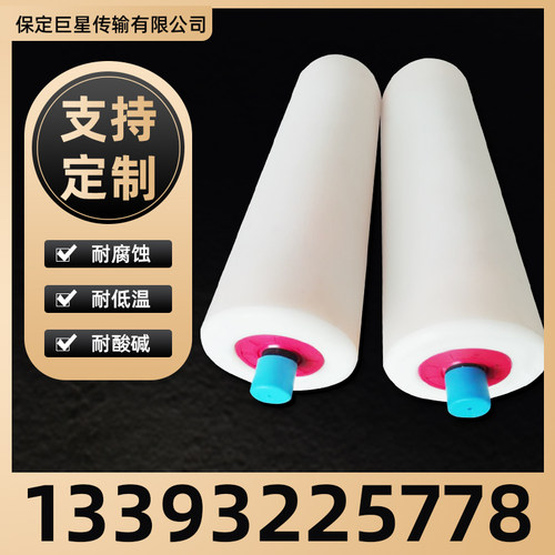 防尘耐磨输送机皮带滚筒配件耐酸碱尼龙托辊槽型高分子无动力托辊