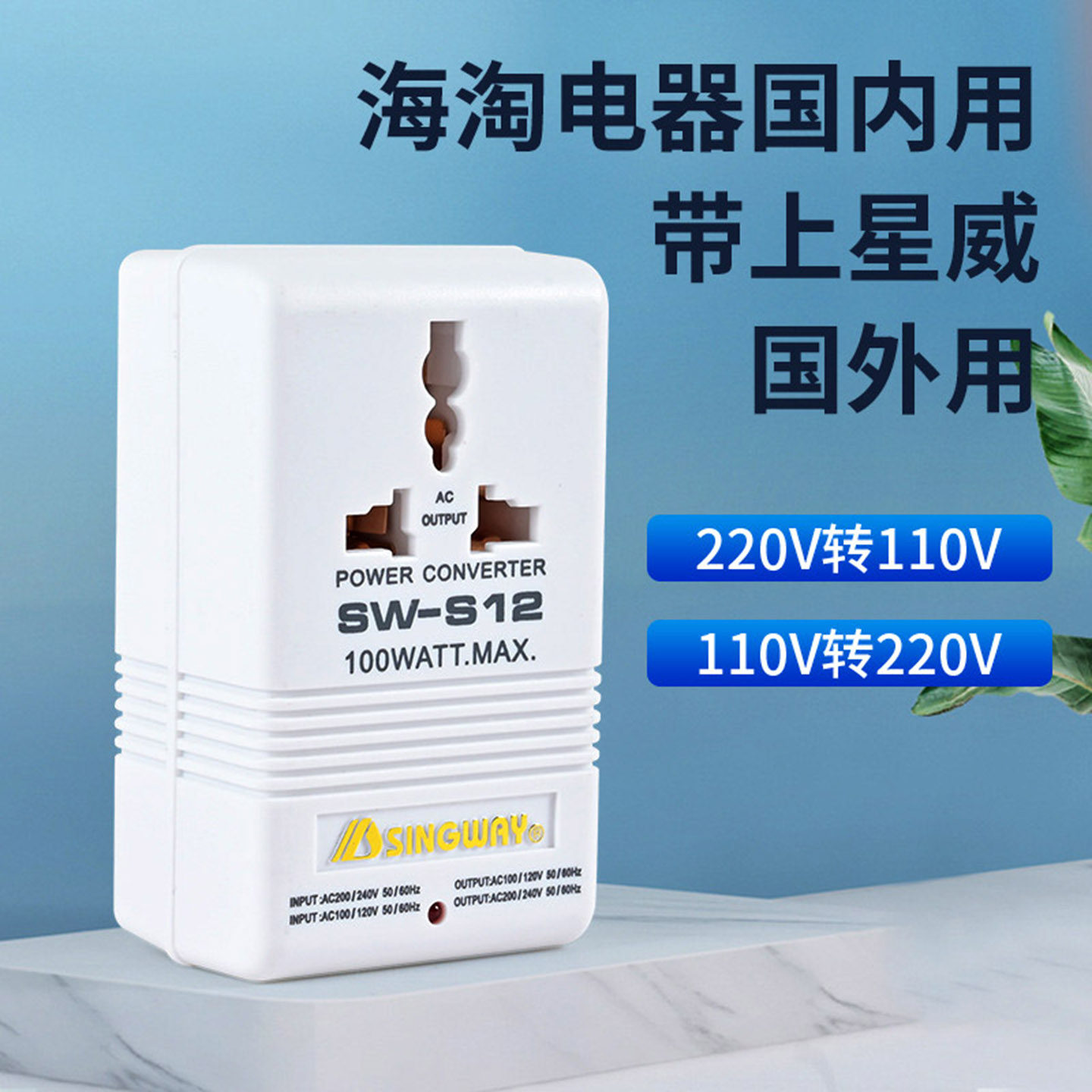 110v220V伏互转电压转换器电源变压器小家电充电逆变转接插头双向