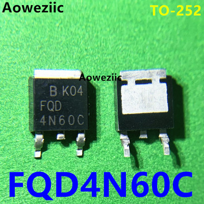 10个 FQD4N60C TO-252贴片 4N60C 4A 600V 电源 MOS场效应管 全新