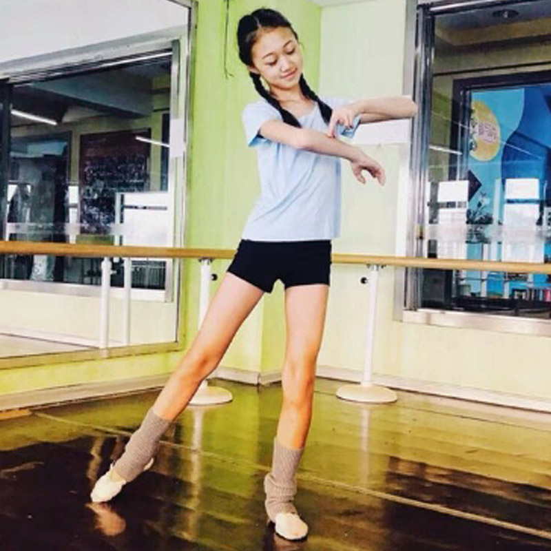 芳华同款上衣裤子儿童圆领短裤短袖衫瑜伽演出表演服练功健美套装