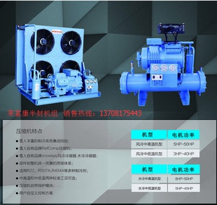 莱富康半封机组 低温水冷压缩冷凝机组 四川成都制冷机组 WP6L030