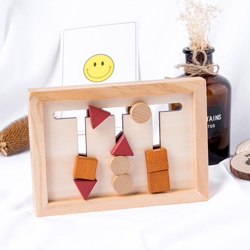 木制三色游戏形状配对走位儿童早教逻辑思维训练启蒙益智玩具教具,节庆用品/礼品,创意/设计玩具,淘宝优惠券,粉丝福利购,淘宝优惠卷
