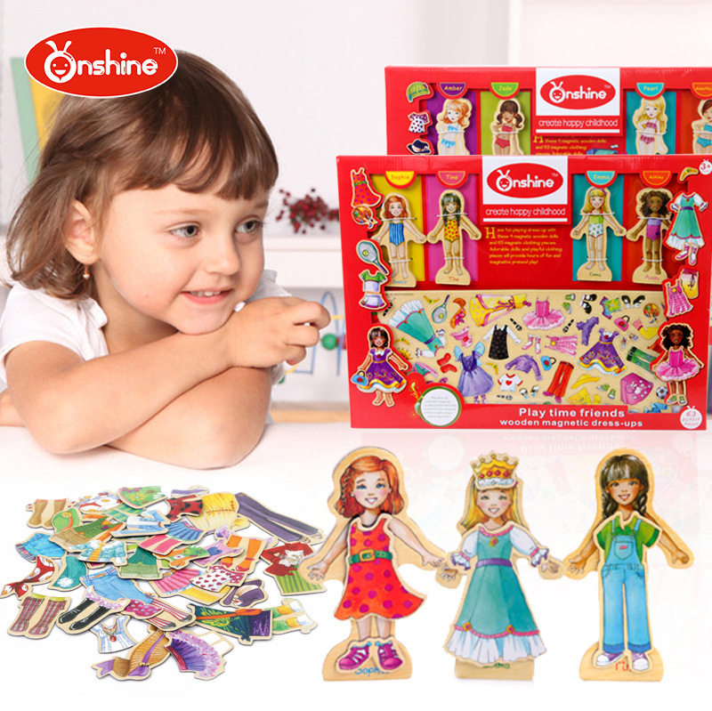 儿童益智玩具积木制拼图磁性可爱女孩换衣63pcs穿衣过家家DIY玩具,玩具/童车/益智/积木/模型,其它早教玩具类,淘宝优惠券,粉丝福利购,淘宝优惠卷