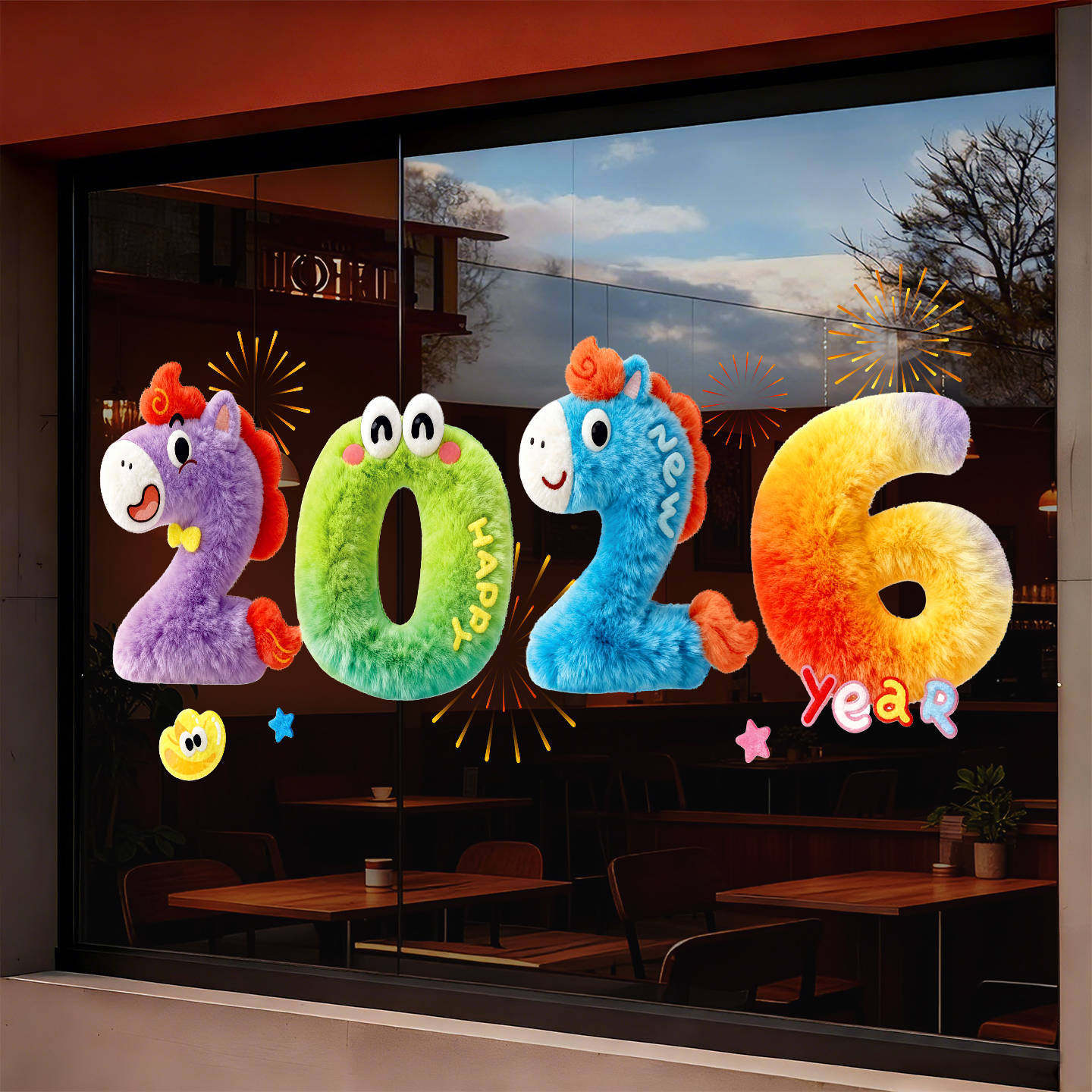 马年静电贴2026新款新年春节窗贴过年福字门贴装饰橱窗玻璃贴窗花,节庆用品/礼品,福字/窗花/窗贴,淘宝优惠券,粉丝福利购,淘宝优惠卷